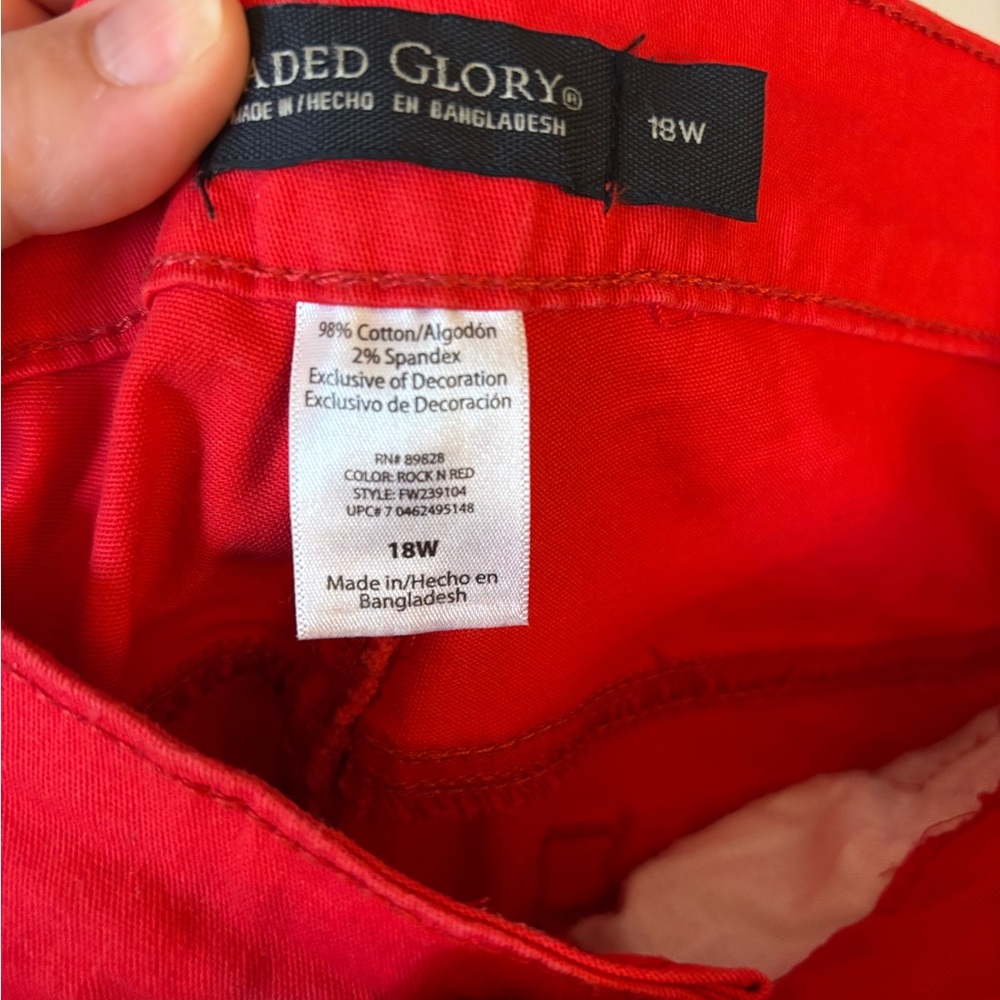 Faded Glory Red Jeans Vibrant Comfortable Stylish